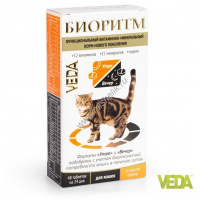 Фото товара - VEDA БИОРИТМ 24 г дополнительный функциональный витаминно-минеральный корм со вкусом курицы для кошек 1х5