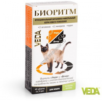 Фото товара - VEDA БИОРИТМ 24 г дополнительный функциональный витаминно-минеральный корм со вкусом кролика для кошек 1х5