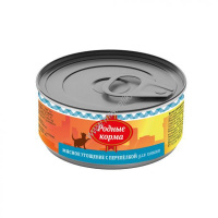 Фото товара - РОДНЫЕ КОРМА 100 г мясное угощение консервы с перепелкой для котят 1х24