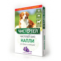 Фото товара - ЧИСТОТЕЛ БИО 2х2,5 мл капли с лавандой для средних и крупных собак 1х70