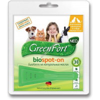 Фото товара - GREEN FORT NEO 1 мл до 10 кг биокапли от блох и клещей для кошек, кроликов и собак 1x60