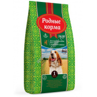 Фото товара - РОДНЫЕ КОРМА 24/10 1 пуд 16,38 кг сухой корм для взрослых собак ягненок с рисом