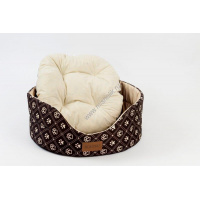 Фото товара - РАСПРОДАЖА -30% KATSU YOHANKA SHINE DOG PAWS лежак для животных бежево-коричневый размер 2 46х32х18 см