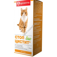 Фото товара - APICENNA СТОП-ЦИСТИТ БИО 30 мл суспензия для кошек нормализация и улучшение работы мочевыводящих путей 1х100