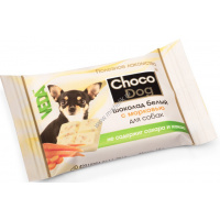 Фото товара - VEDA CHOCO DOG 6 шт 15 г шоколад белый с морковью лакомство для собак 1х12