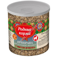 Фото товара - РОДНЫЕ КОРМА 50 г приправа рубец говяжий молотый с мясом ягненка для собак в банке1х25
