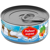 Фото товара - РОДНЫЕ КОРМА 100 г консервы для собак оленина с морошкой 1 х 24
