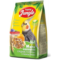 Фото товара - HAPPY JUNGLE 500 г корм для средних попугаев при линьке 1х18