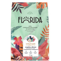 Фото товара - АКЦИЯ 7% FLORIDA 12 кг сухой корм для взрослых кошек с чувствительным пищеварением с индейкой и яблоком