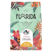 Фото товара - АКЦИЯ 7% FLORIDA 14 кг сухой корм для щенков малых пород с ягнёнком и грушей 12+2