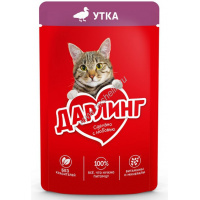 Фото товара - Дарлинг 75 г влажный  корм для взрослых кошек, с уткой в подливе 1х26