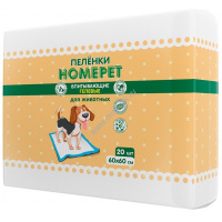 Фото товара - HOMEPET 20 шт 60х60 см пеленки для животных впитывающие гелевые 1х12