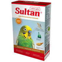 Фото товара - SULTAN 500 г полнорационный корм для волнистых попугаев с орехами и морской капустой 1х14