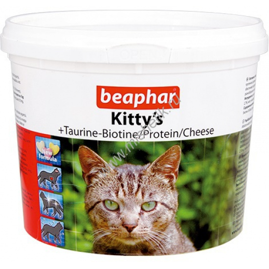 Большое фото товара - BEAPHAR Kitty`s MIX 750 таблеток комплекс витаминов для кошек таурин, биотин, протеин, сыр 1х6, 04208. Вариант №1