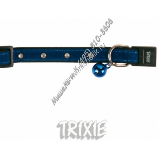 Большое фото товара - TRIXIE ошейник для кошек из бархата с 4-мя маленькими камнями с колокольчиком 1х4, 07242. Вариант №1