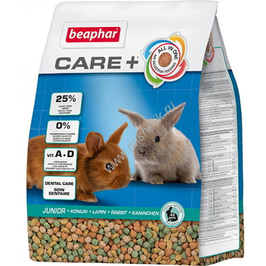 Большое фото товара - BEAPHAR Care+ 1,5 кг корм для молодых кроликов 1х4, 26025. Вариант №1