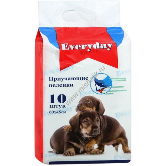 Большое фото товара - EVERYDAY 10 шт 60х45см пеленки для животных впитывающие гелевые 1х24, 56491. Вариант №1