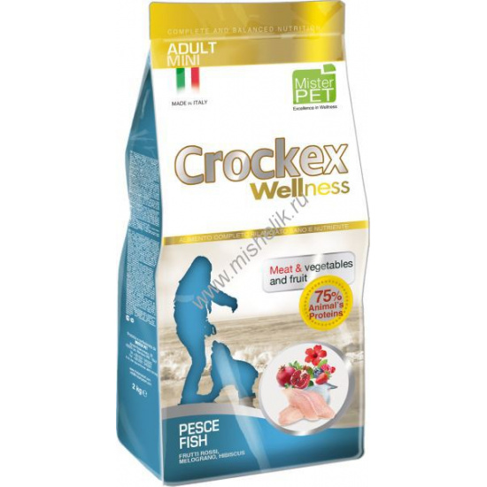 Большое фото товара - CROCKEX Wellness 2 кг сухой корм для собак мелких пород рыба с рисом 1х5, 65198. Вариант №1