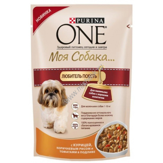 Большое фото товара - PURINA ONE "Моя Собака... Любитель Поесть" сухой 600 гр для Собак Индейка (1х8), 66064. Вариант №1