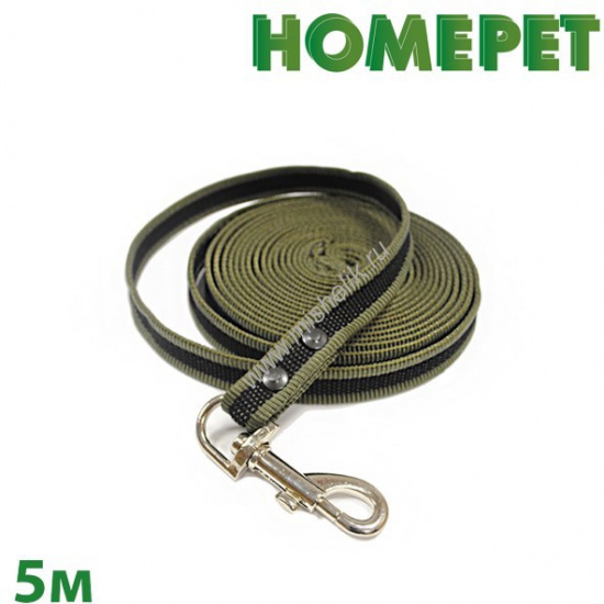 Большое фото товара - HOMEPET 18 ммх5 м поводок для собак с ручкой и карабином, 67823. Вариант №1