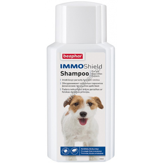 Большое фото товара - РАСПРОДАЖА АКЦИЯ - 40%  BEAPHAR IMMO Shield Shampoo 200 мл шампунь от паразитов для собак 1х6, 68393. Вариант №1