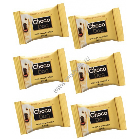 Большое фото товара - VEDA CHOCO DOG 6 шт 15 г шоколад белый лакомство для собак 1х12, 77857. Вариант №1
