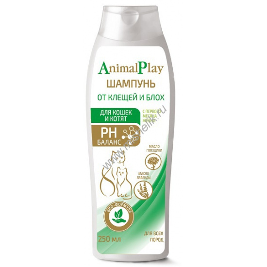 Большое фото товара - ANIMAL PLAY 250 мл шампунь репеллентный для кошек 1х12, 78296. Вариант №1