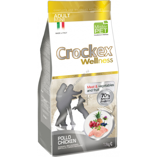 Большое фото товара - CROCKEX Wellness 7,5 кг сухой корм для собак мелких пород курица с рисом, 83019. Вариант №1