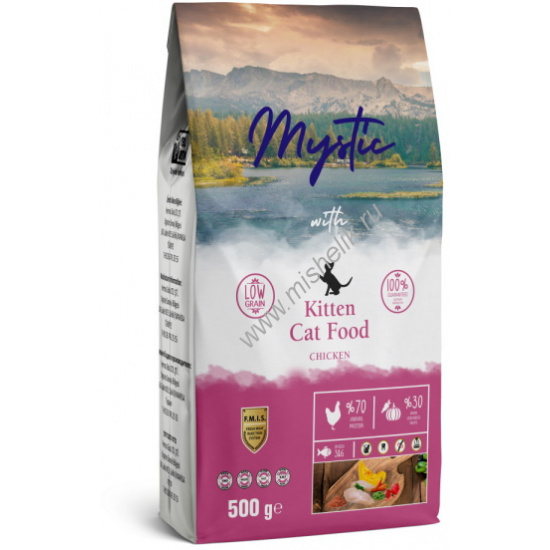 Большое фото товара - Mystic Kitten Cat Food Chicken 0,5 кг сухой корм для котят с курицей 1х20, 88133. Вариант №1